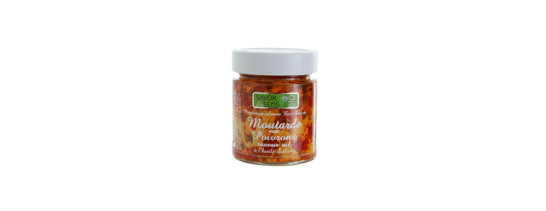 Moutarde Poivrons pointe ail 130 gr - Savor et Sens