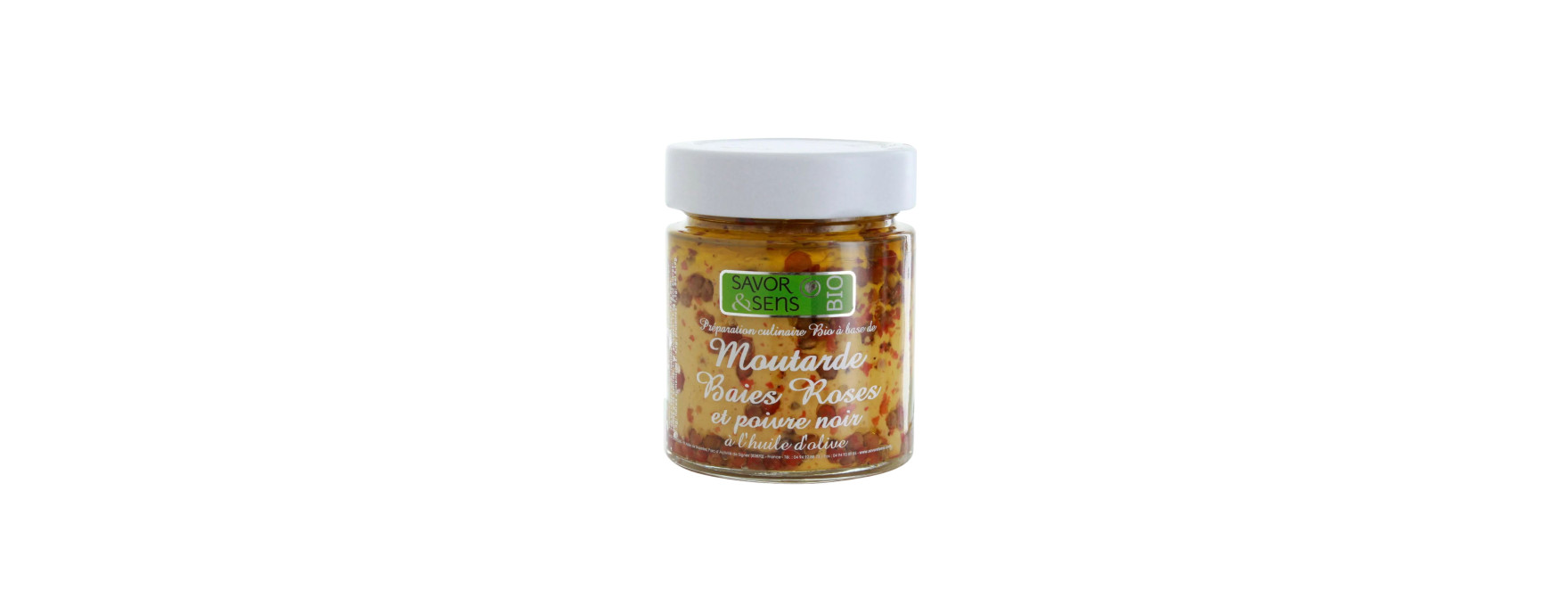 Moutarde Baies roses poivre noir 130 gr - Savor et Sens