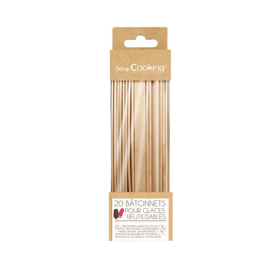 Bâtonnets de glaces en bois x20 - Scrapcooking