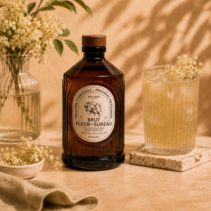 Sirop bio Fleur de sureau 400 ml – Brut Bacanha | Alice Délice