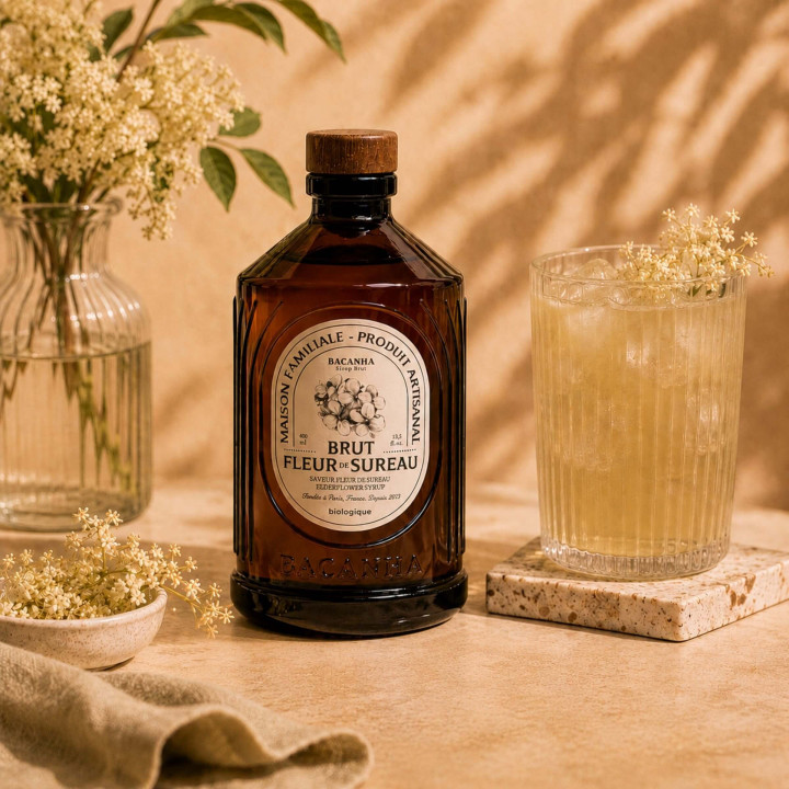 Sirop bio Fleur de sureau 400 ml – Brut Bacanha | Alice Délice