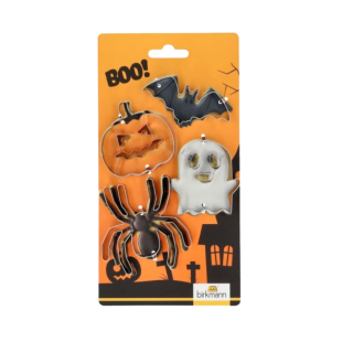 Set de 4 emporte-pièces en inox Halloween : citrouille, arai