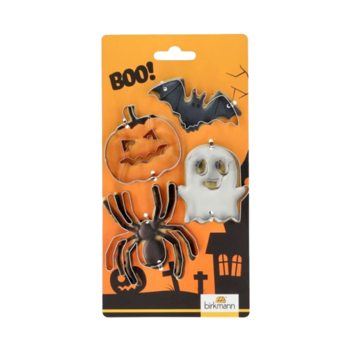 Set de 4 emporte-pièces en inox Halloween : citrouille, arai