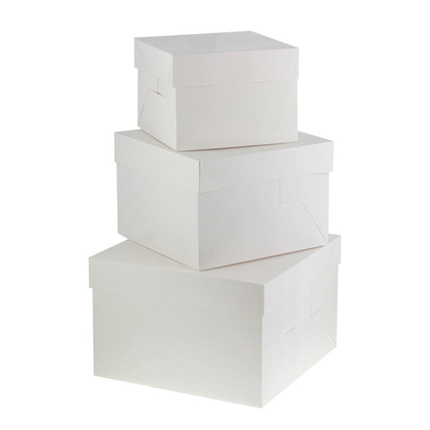 Boîte à gâteaux blanche 25,4 x 25,4 x 20 cm - Patisdécor