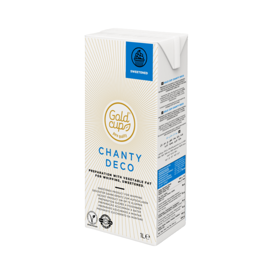 Brique crème Chantilly végétale sucrée 1L - Gold Cup Chanty
