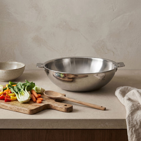 Wok inox amovible triply Casteline 28 cm - Cristel
