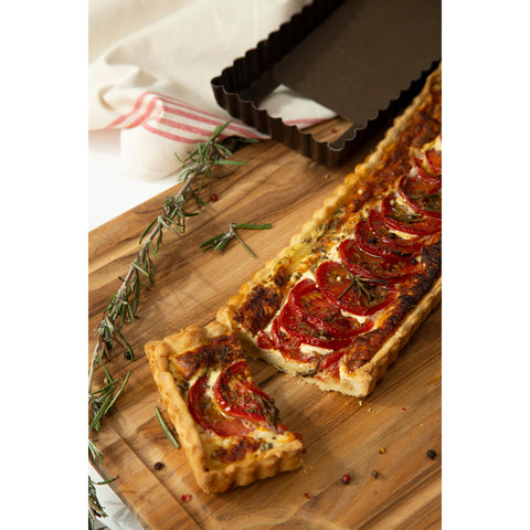 Moule à tarte rectangulaire en métal anti-adhérent 5/6 parts