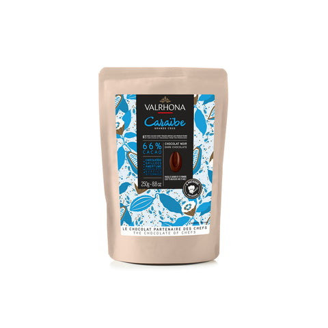 Chocolat à pâtisser noir Caraibe 66% 250 gr - Valrhona
