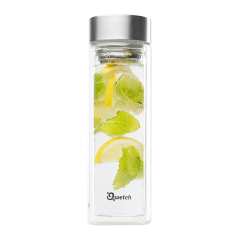 Théière verre double paroi inox 430 ml - Qwetch