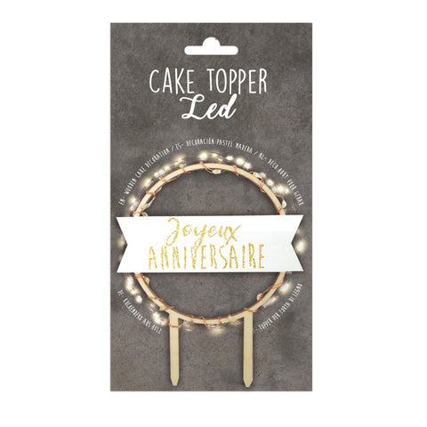 Cake topper Joyeux Anniversaire avec leds - Scrapcooking