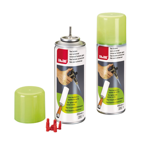 Recharge gaz pour chalumeaux et briquets 200 ml - Ibili