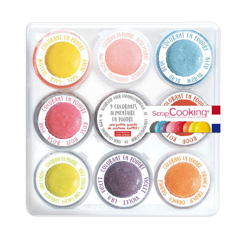 9 Colorants poudre hydrosolubles - Scrapcooking