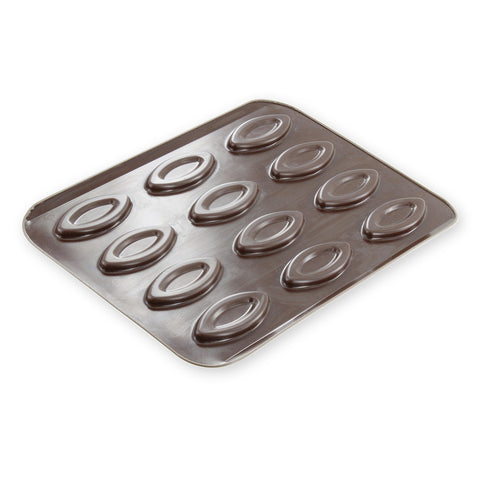 Plaque 12 barquettes en métal anti adhérent 32 x 23,5 cm -
