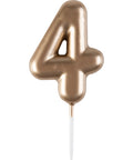 Mini bougie dorée 4 hauteur 4.5 cm