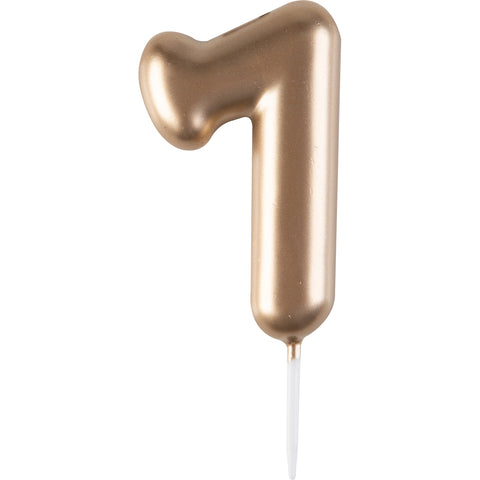 Mini bougie dorée 7 hauteur 4.5 cm