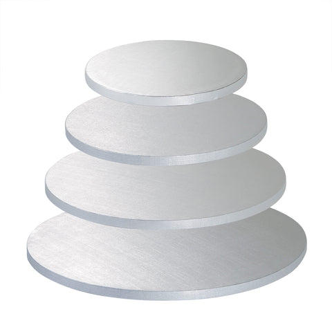 Cake drum : base épaisse pour gâteau ronde argentée 20 cm