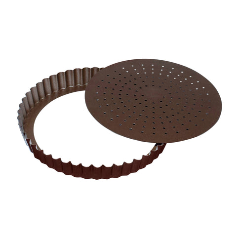 Moule à tarte avec fond amovible en métal anti-adhérent 28 c