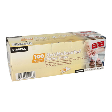 100 poches à douilles transparentes 2.6l 54x26.5cm - Starpak