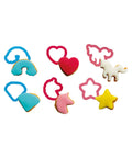 Kit 6 petits emporte-pièces en plastique : Licorne - Décora