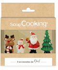 4 décors plastique de dessert Sweet Xmas - ScrapCooking