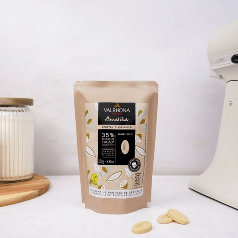 Chocolat à pâtisser blanc vegan Amatika 35% 250 gr- Valrhona