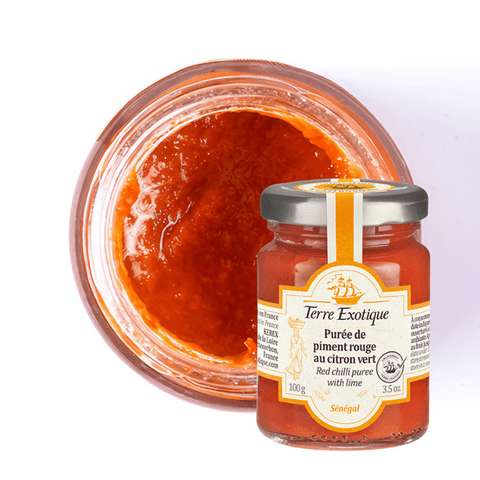Purée de piment rouge au citron vert 100 g - Terre Exotique