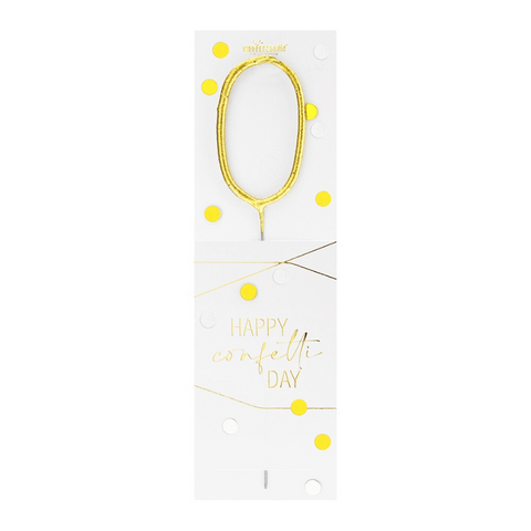 Bougie chiffre 0 Happy confetti - Wondercandle