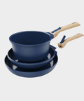 Trio poêles et casserole amovibles bleu myrtille - Cookut