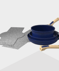 Trio poêles et casserole amovibles bleu myrtille - Cookut