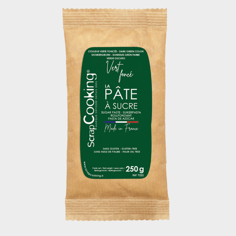 Pâte à sucre vert foncé 250 gr - Scrapcooking