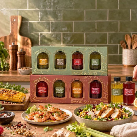 Coffret 4 huiles d'olives aromatisées - Savor et Sens